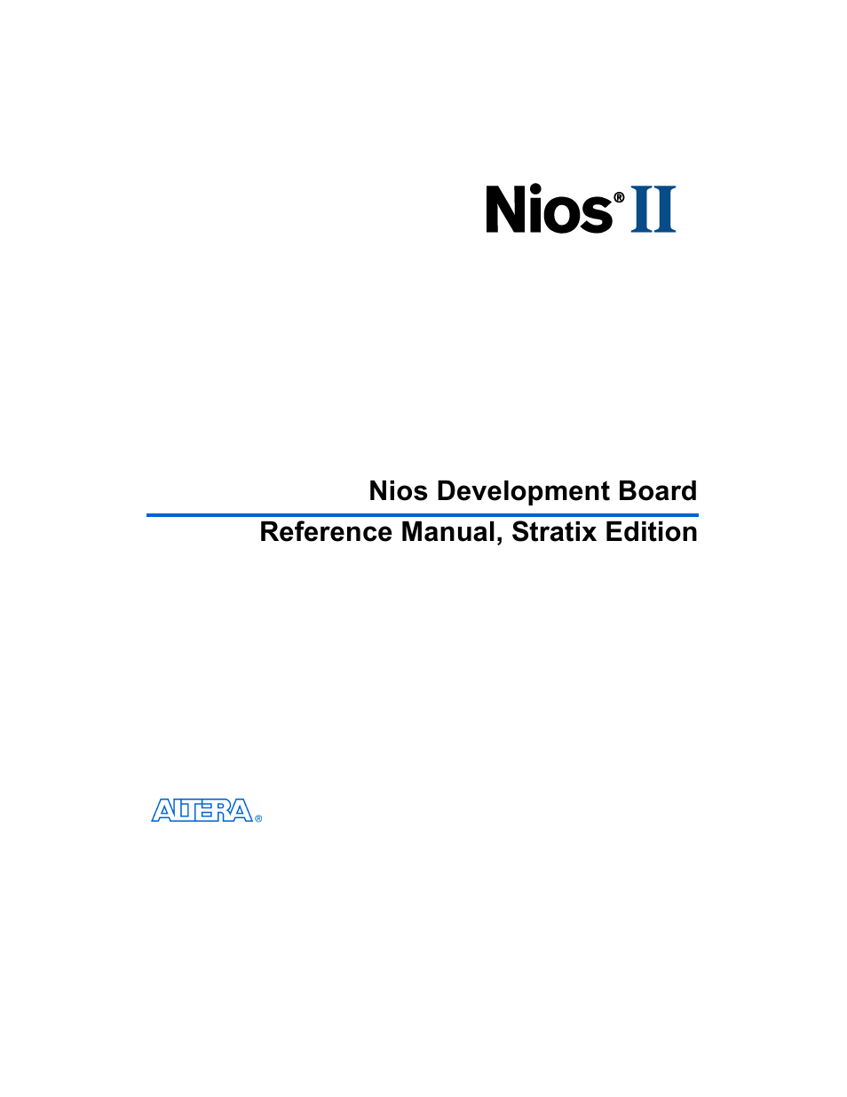 Altera Nios Development Board User Manual | 52 pages