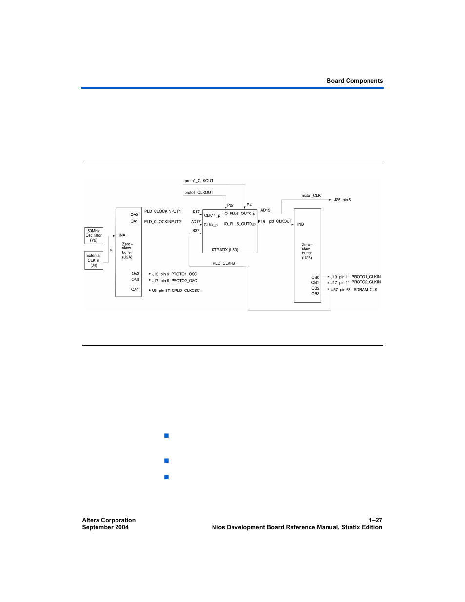 Clock circuitry, Clock circuitry –27 | Altera Nios Development Board User Manual | Page 35 / 52