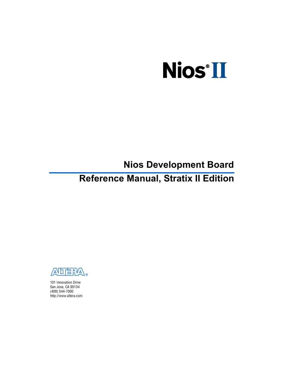 Altera Nios Development Board User Manual | 56 pages