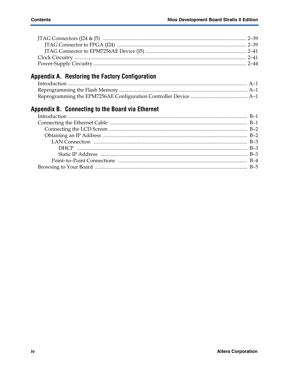 Altera Nios Development Board Stratix II Edition User Manual | Page 4 / 62