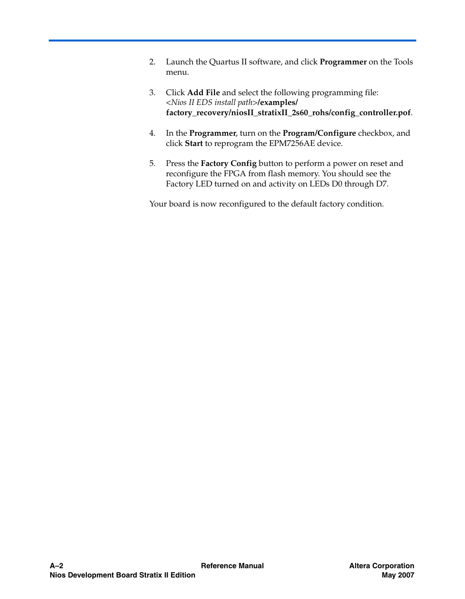 Altera Nios Development Board Stratix II Edition User Manual | Page 56 / 62