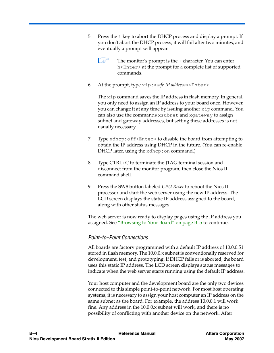 Point-to-point connections, Point–to–point connections | Altera Nios Development Board Stratix II Edition User Manual | Page 60 / 62