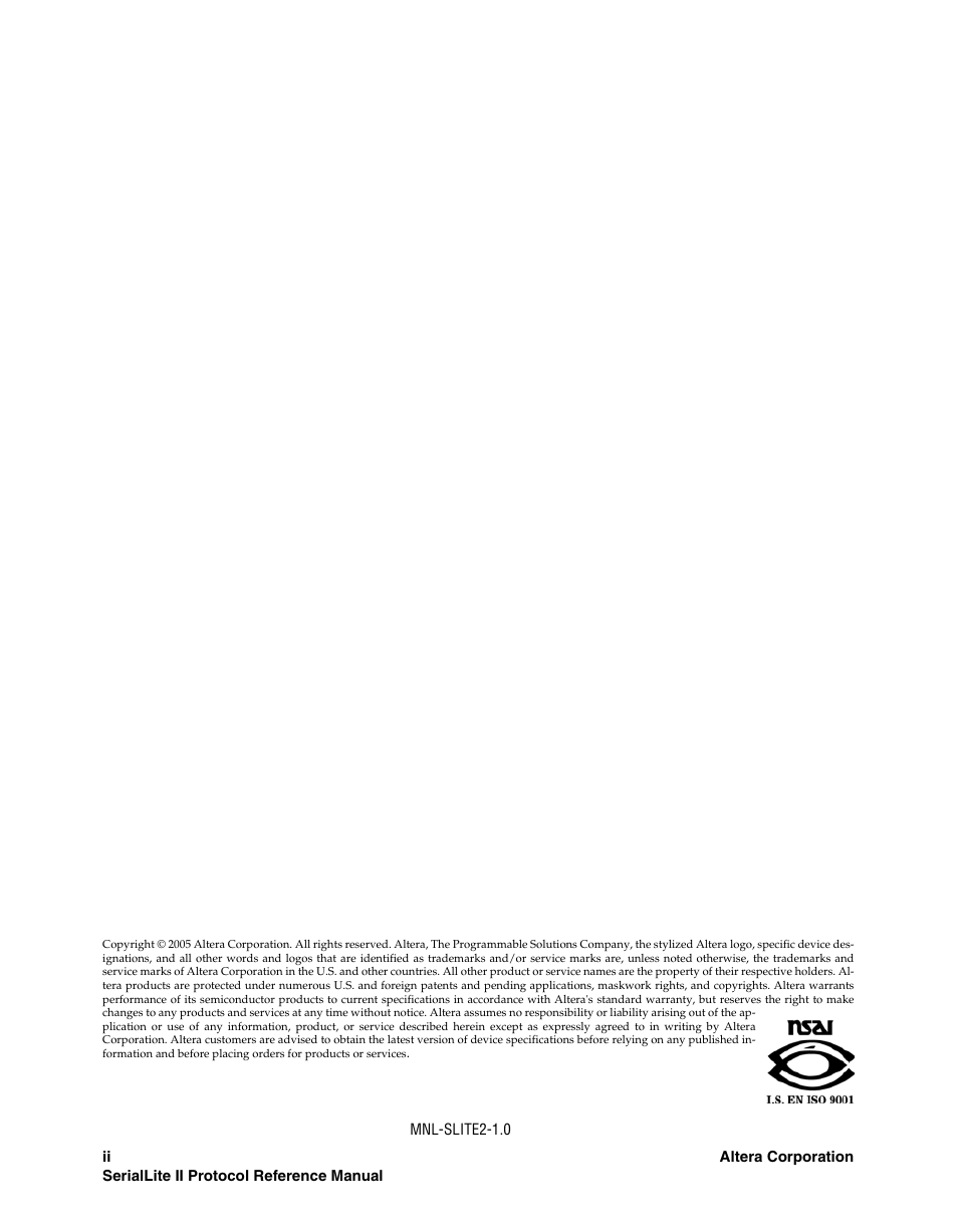 Altera SerialLite II Protocol User Manual | Page 2 / 84
