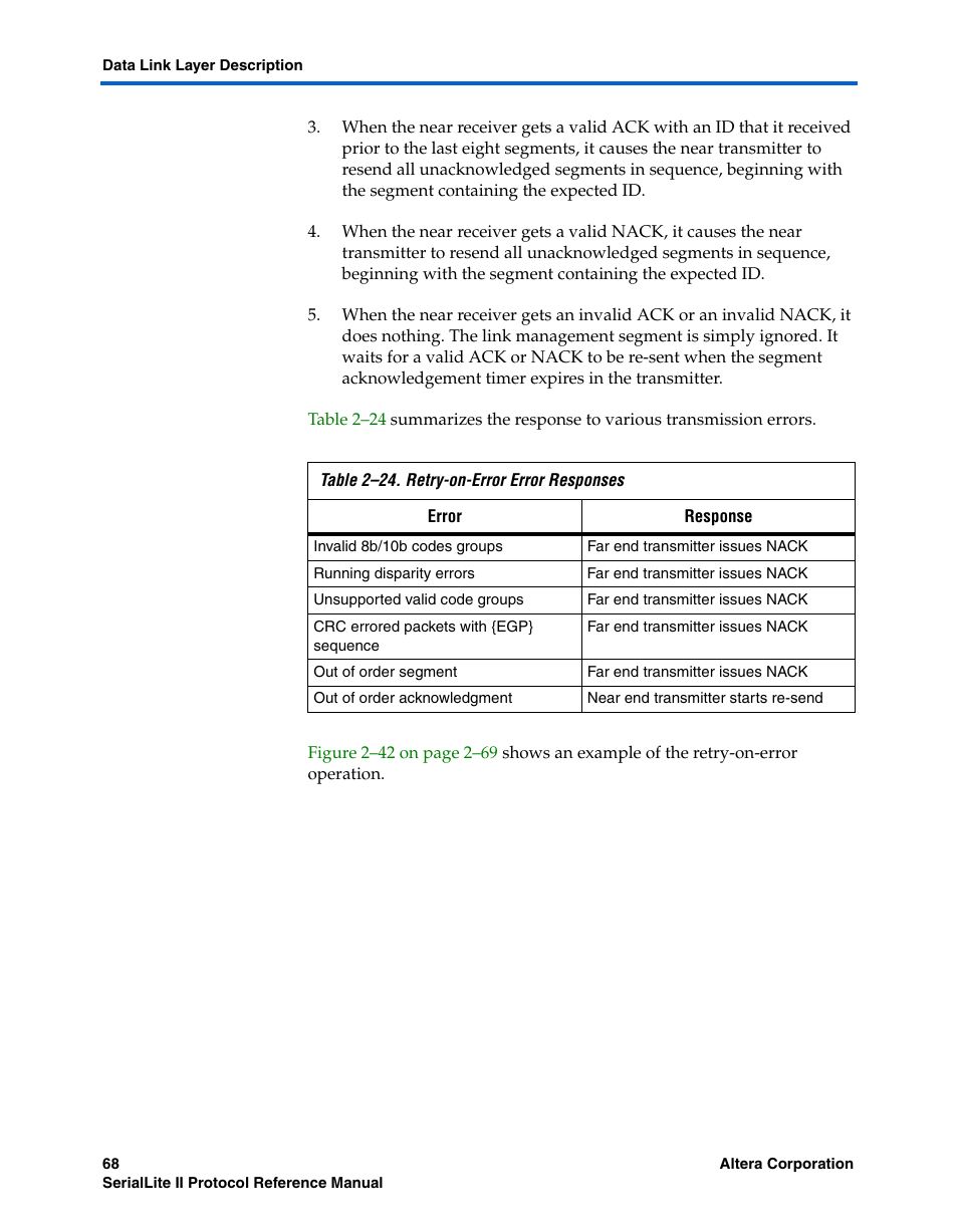 Altera SerialLite II Protocol User Manual | Page 68 / 84