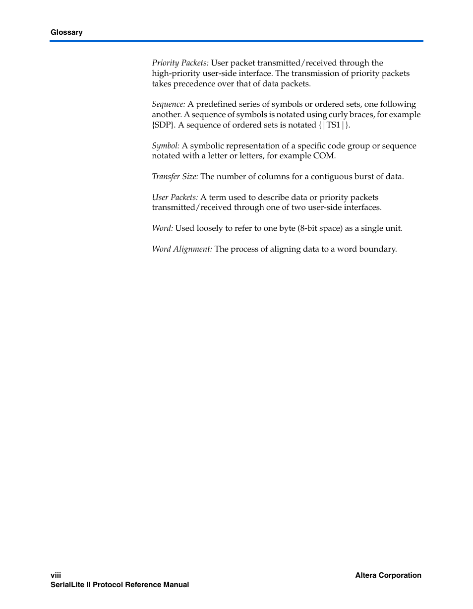 Altera SerialLite II Protocol User Manual | Page 8 / 84