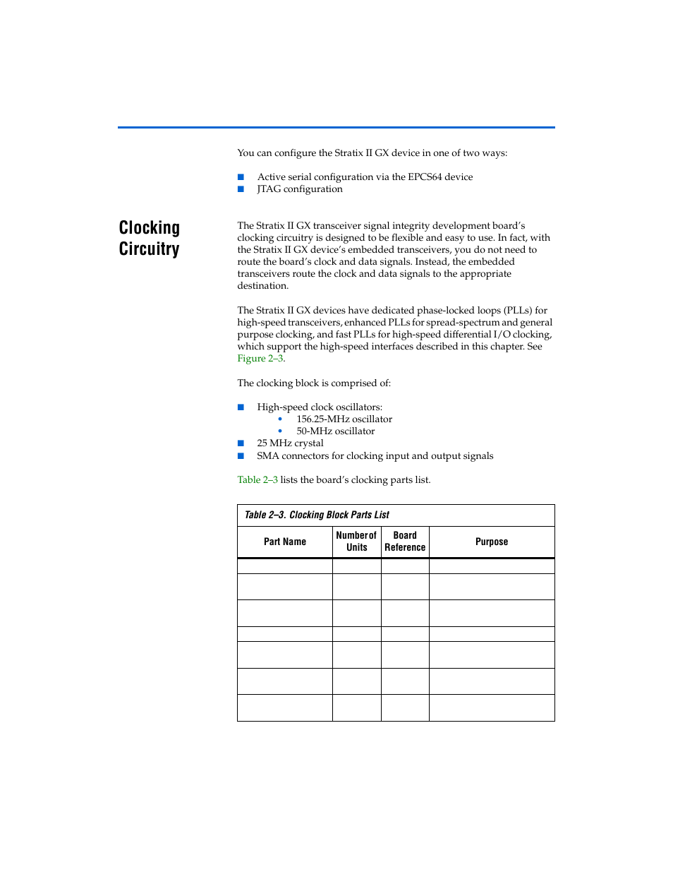 Clocking circuitry, Clocking circuitry -7 | Altera Stratix II GX EP2SGX90 Transceiver Signal Integrity Development Board User Manual | Page 17 / 40