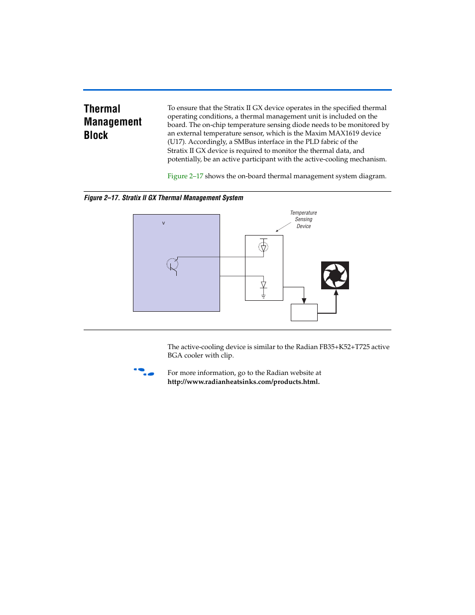 Thermal management block, Thermal management block -27 | Altera Stratix II GX EP2SGX90 Transceiver Signal Integrity Development Board User Manual | Page 37 / 40