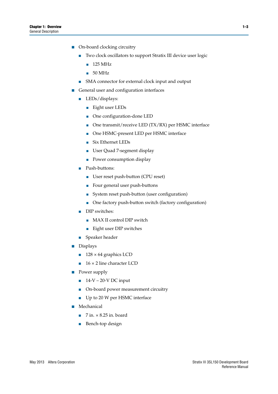 Altera Stratix III Development Board User Manual | Page 7 / 82