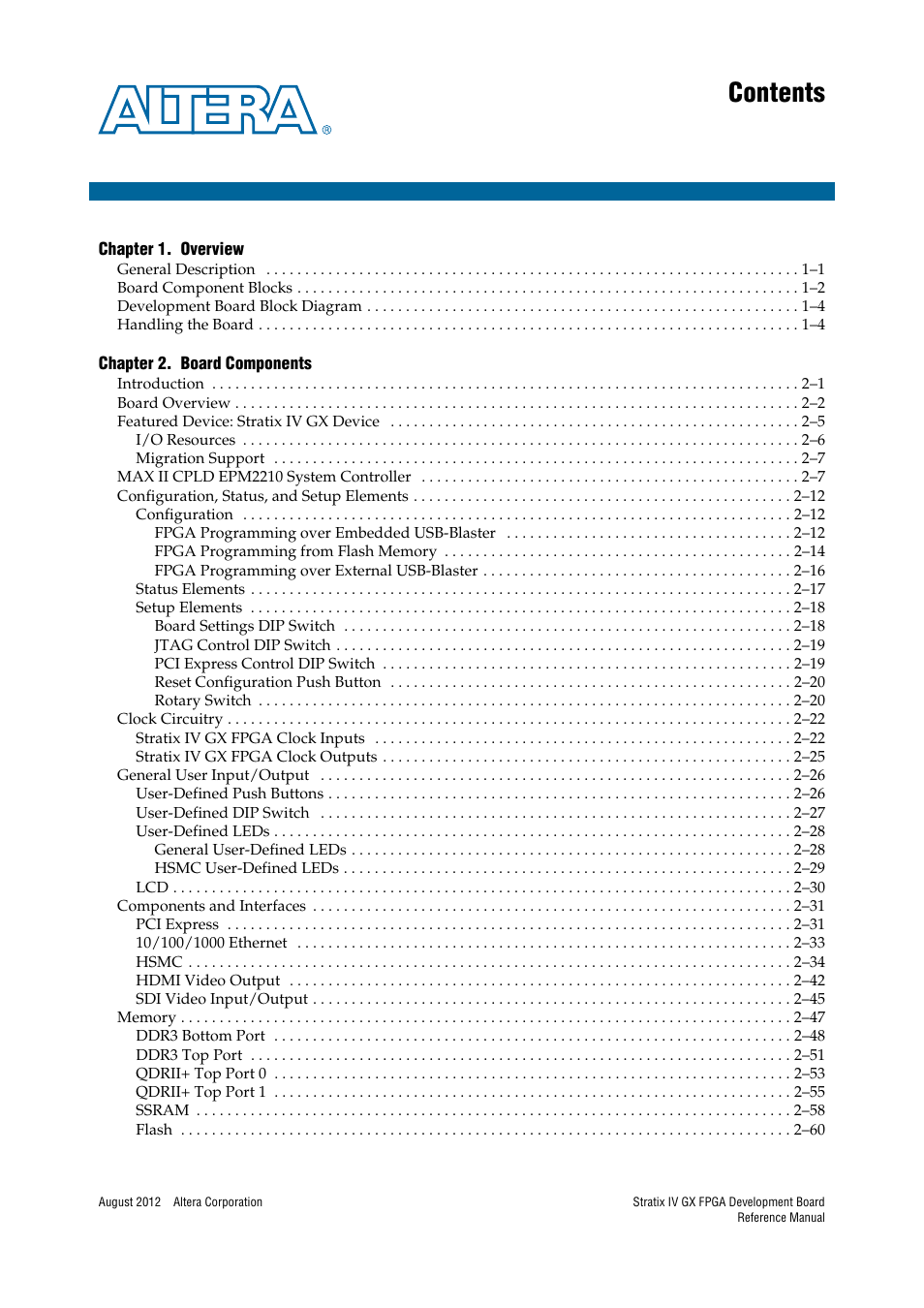 Altera Stratix IV GX FPGA Development Board User Manual | Page 3 / 82