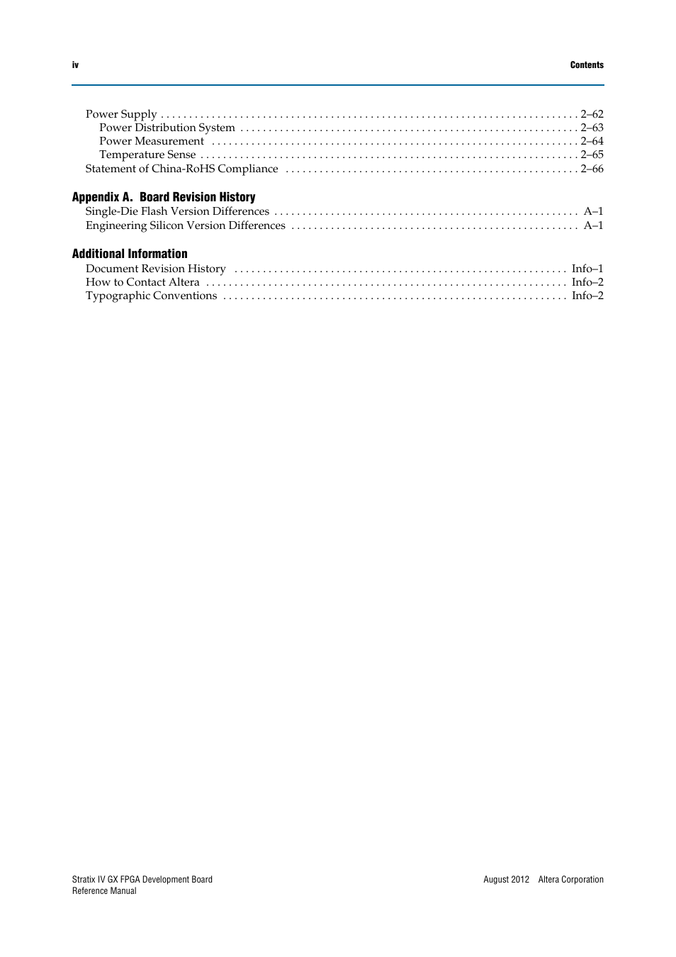 Altera Stratix IV GX FPGA Development Board User Manual | Page 4 / 82