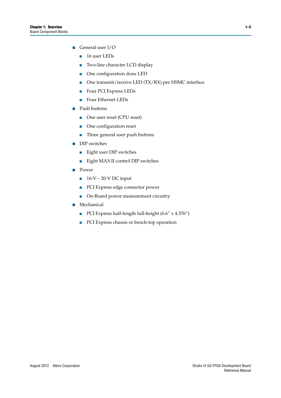 Altera Stratix IV GX FPGA Development Board User Manual | Page 7 / 82