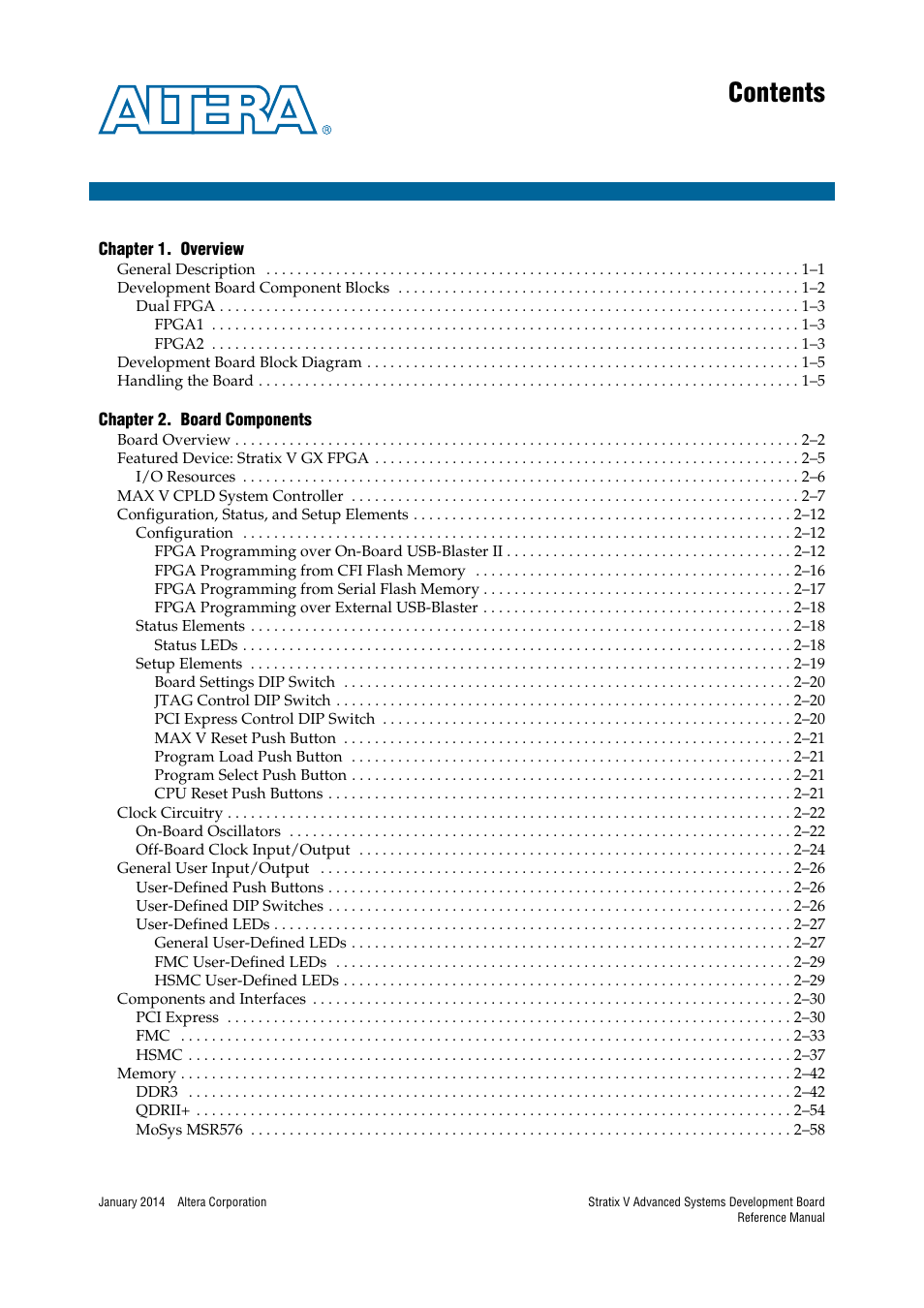 Altera Stratix V Advanced Systems Development Board User Manual | Page 3 / 84