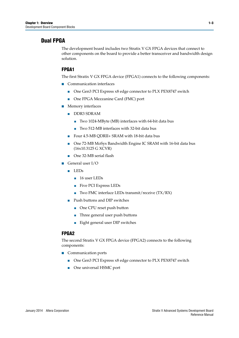 Dual fpga, Fpga1, Fpga2 | Dual fpga –3, Fpga1 –3 fpga2 –3 | Altera Stratix V Advanced Systems Development Board User Manual | Page 7 / 84