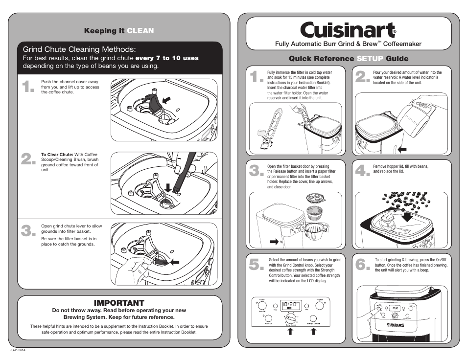 Cuisinart PG-25261A User Manual | 2 pages