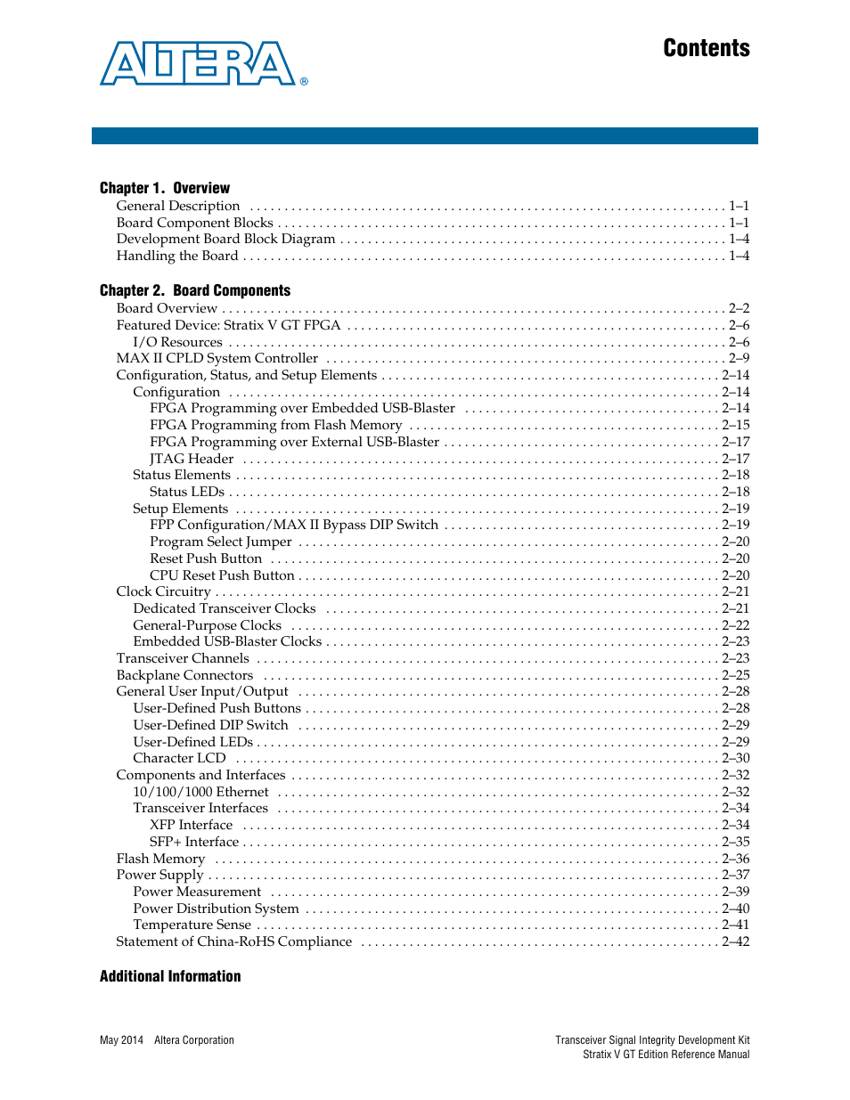 Altera Transceiver Signal Integrity Development Kit, Stratix V GT Edition User Manual | Page 3 / 52