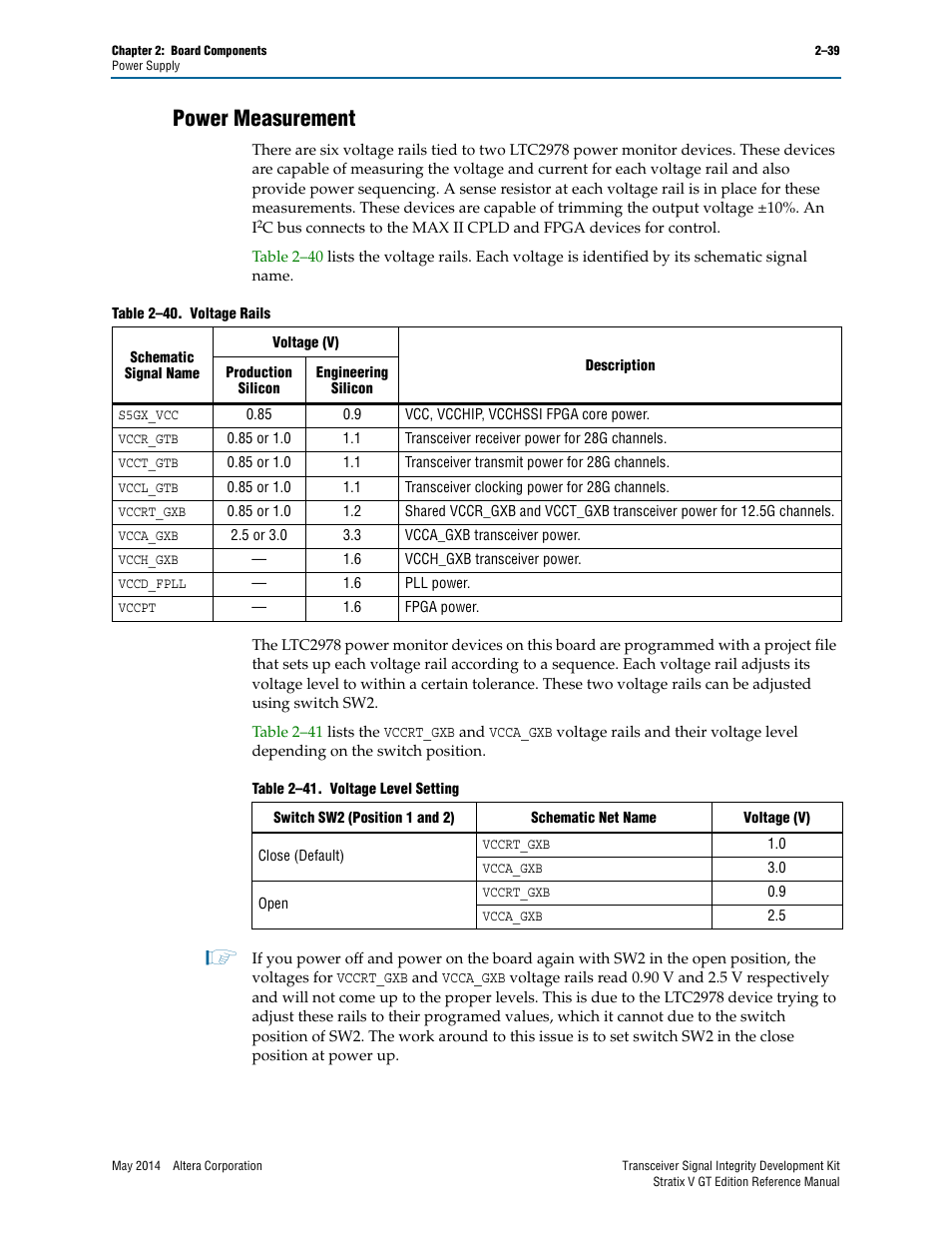 Power measurement, Power measurement –39 | Altera Transceiver Signal Integrity Development Kit, Stratix V GT Edition User Manual | Page 47 / 52