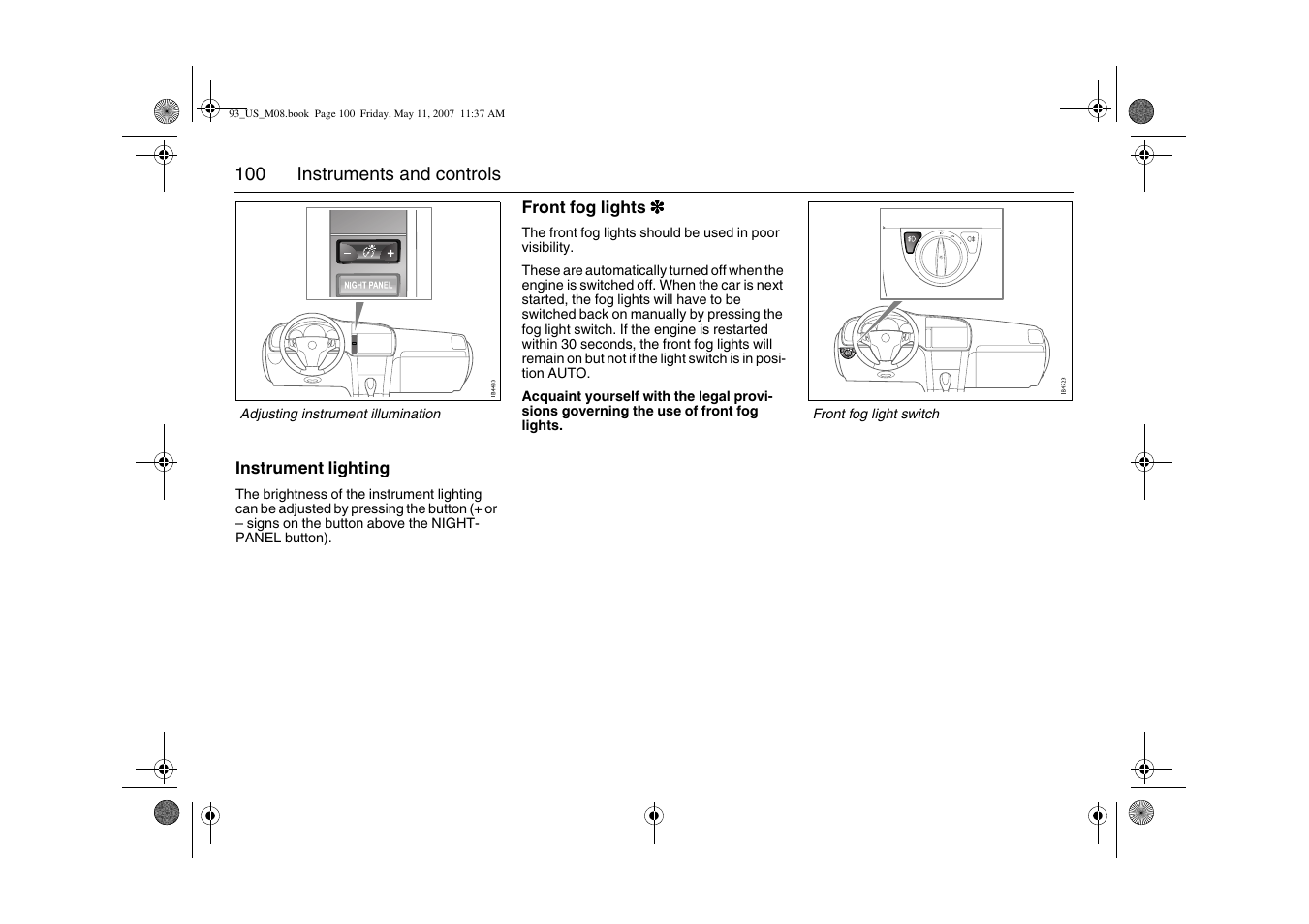 Saab 2008 9-3 User Manual | Page 100 / 320