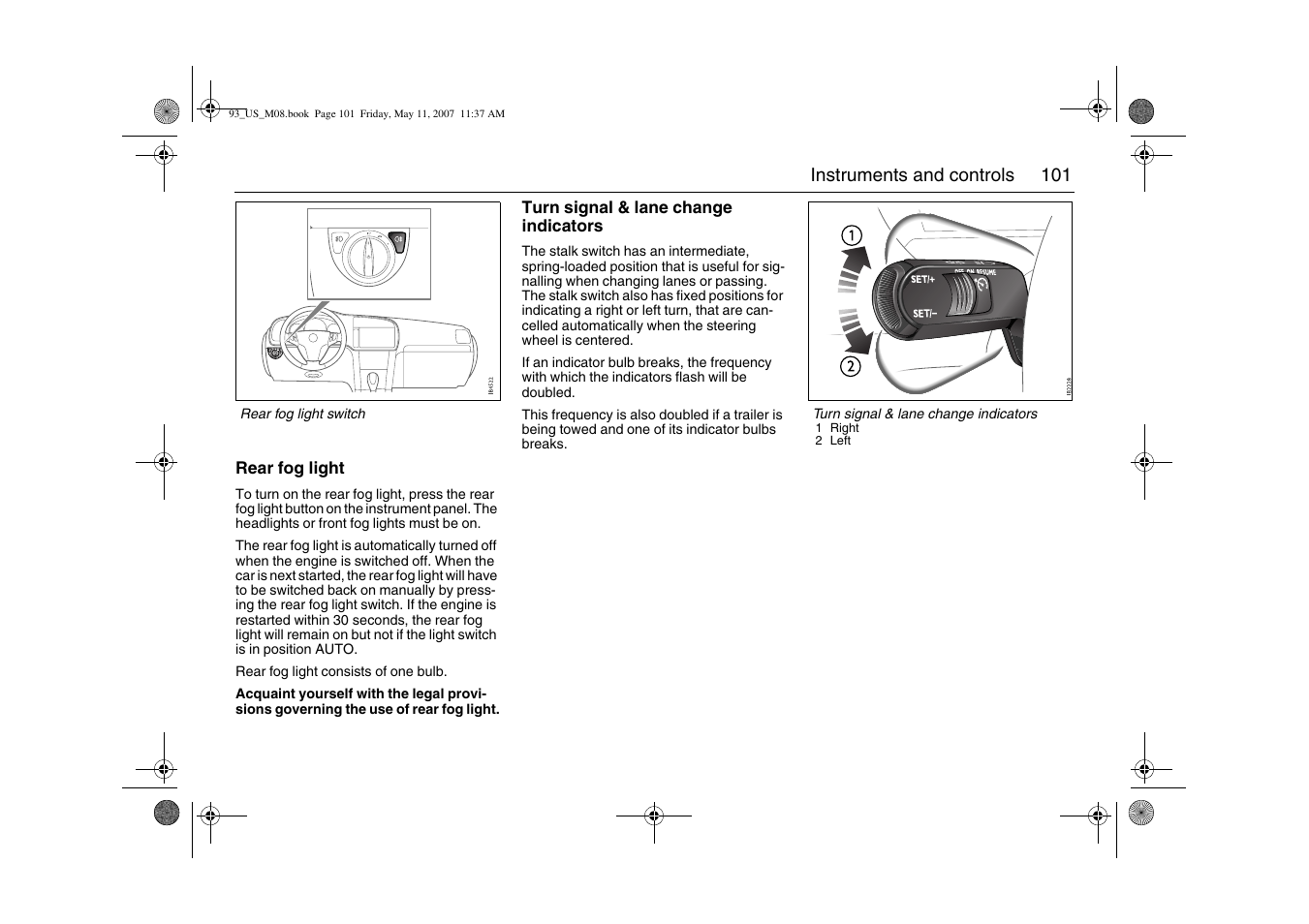 Saab 2008 9-3 User Manual | Page 101 / 320