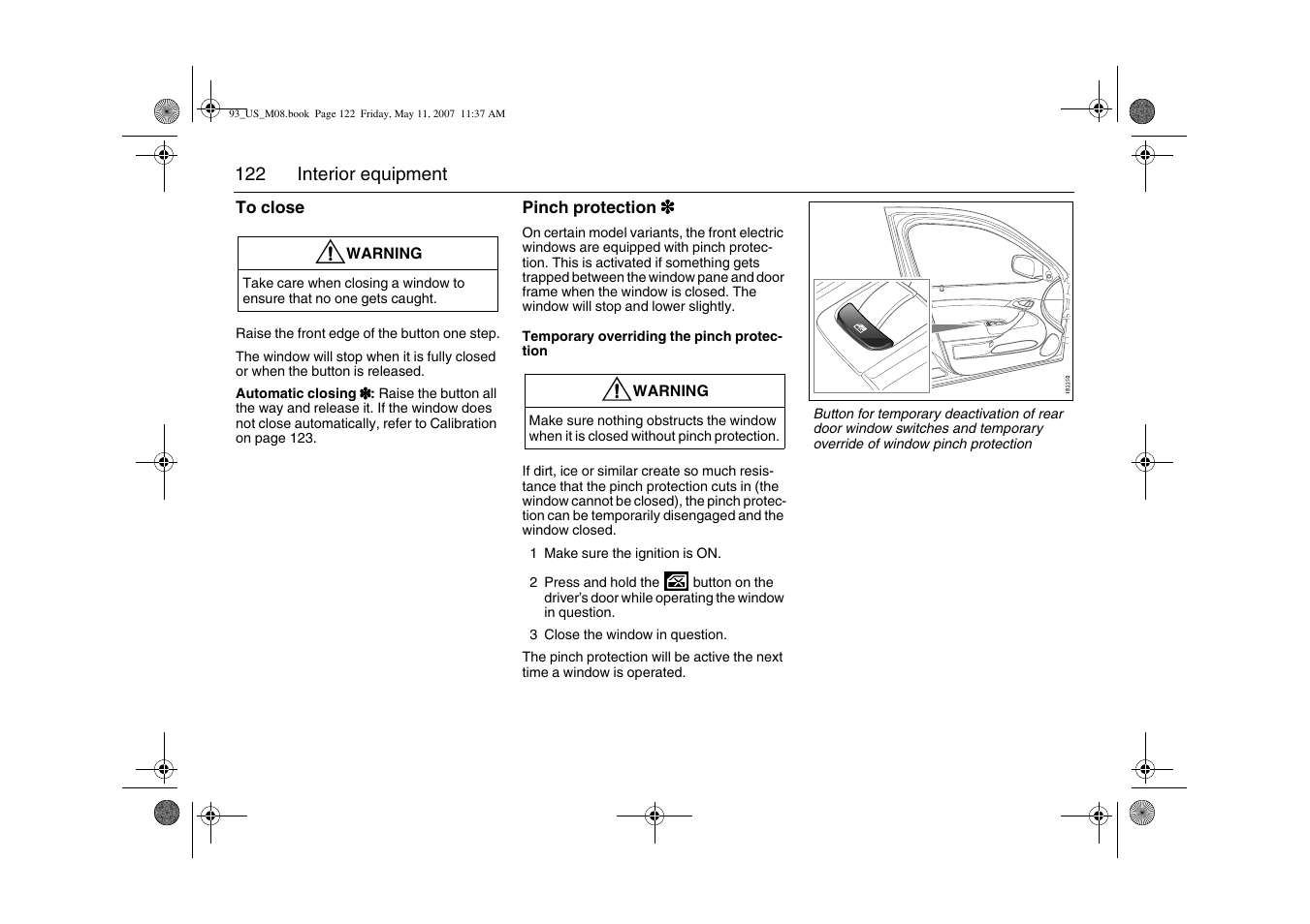 Saab 2008 9-3 User Manual | Page 122 / 320