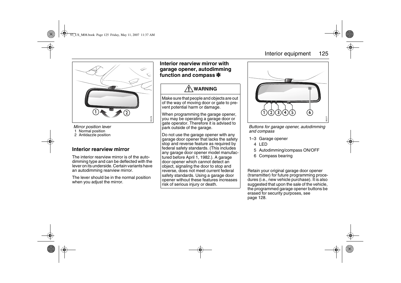Saab 2008 9-3 User Manual | Page 125 / 320