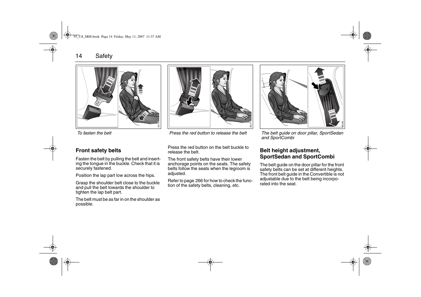 Saab 2008 9-3 User Manual | Page 14 / 320