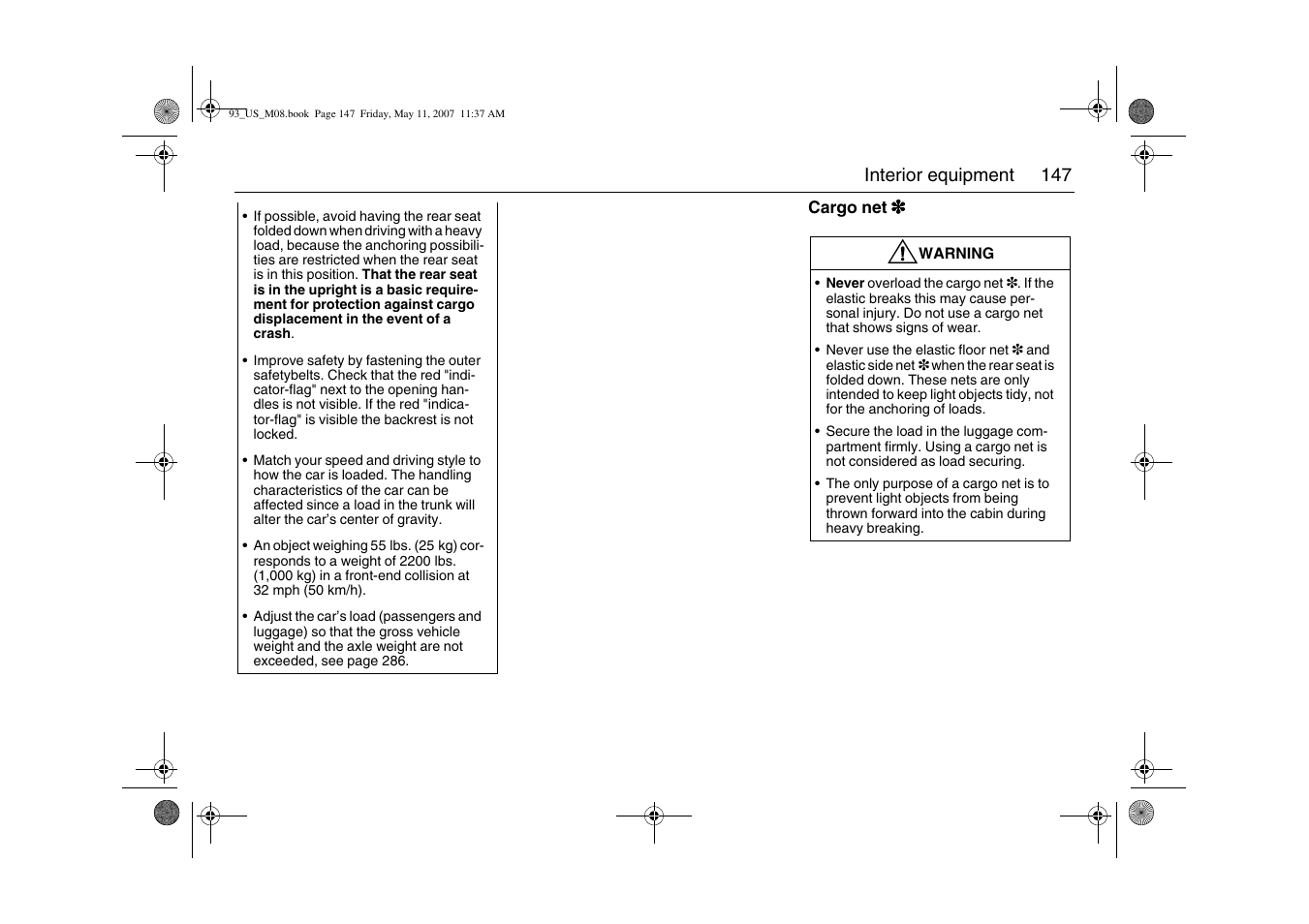 Saab 2008 9-3 User Manual | Page 147 / 320