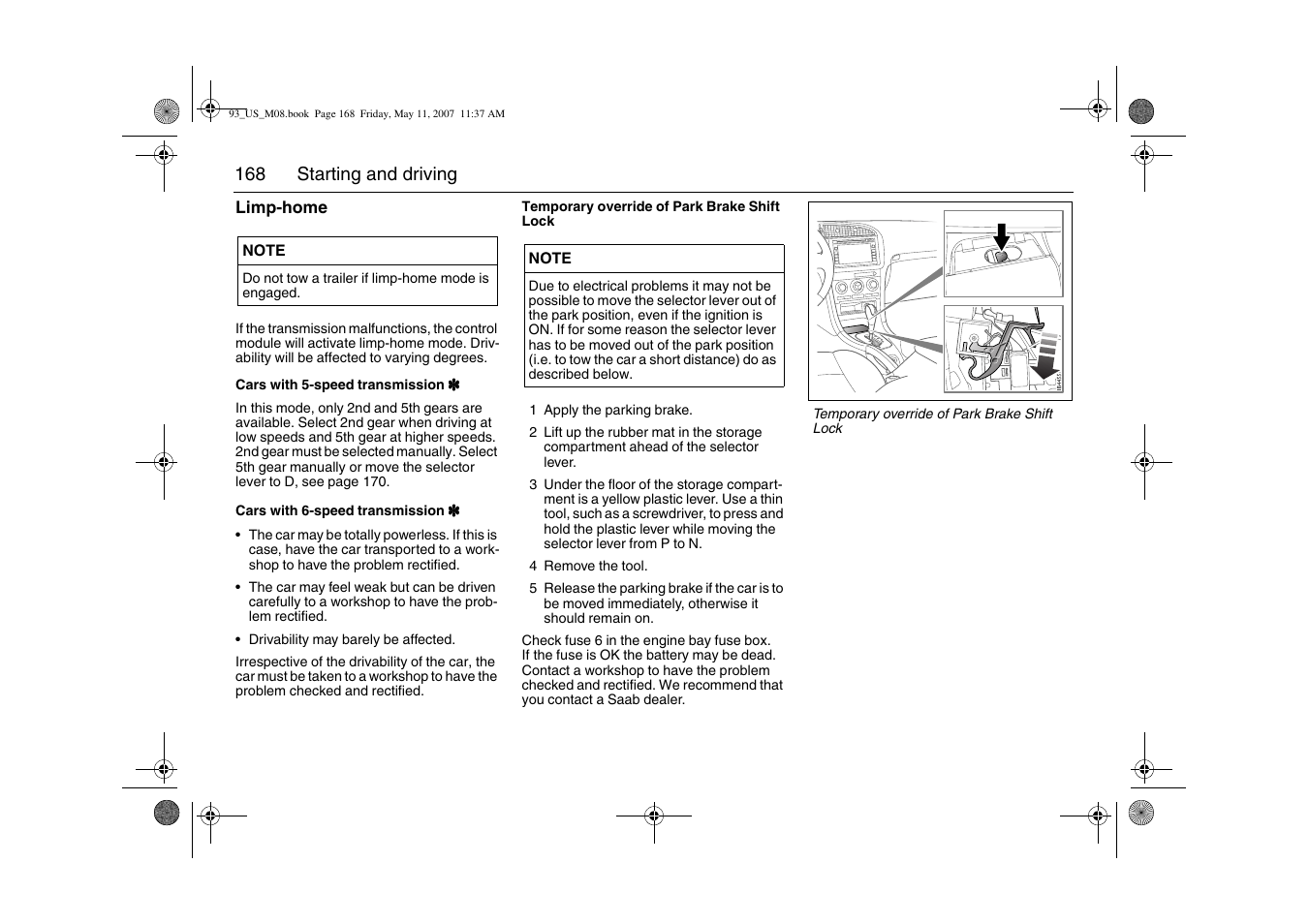 Saab 2008 9-3 User Manual | Page 168 / 320