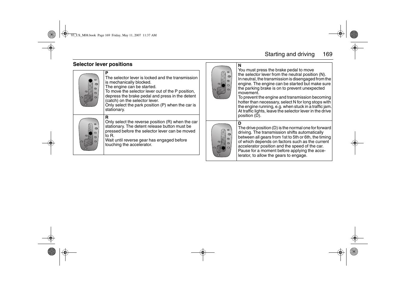 Saab 2008 9-3 User Manual | Page 169 / 320