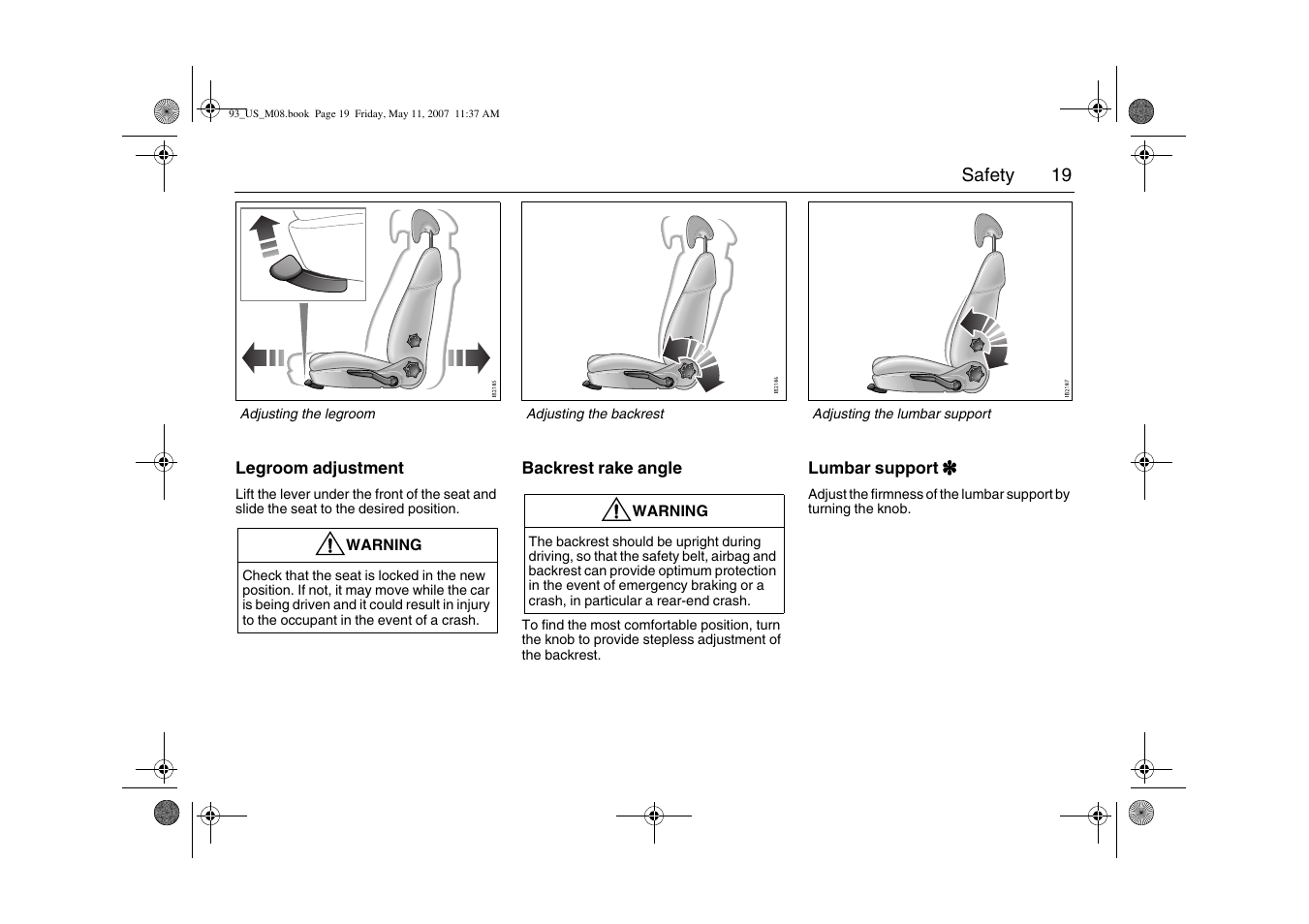 Saab 2008 9-3 User Manual | Page 19 / 320