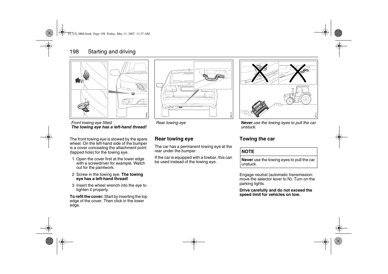 Saab 2008 9-3 User Manual | Page 198 / 320