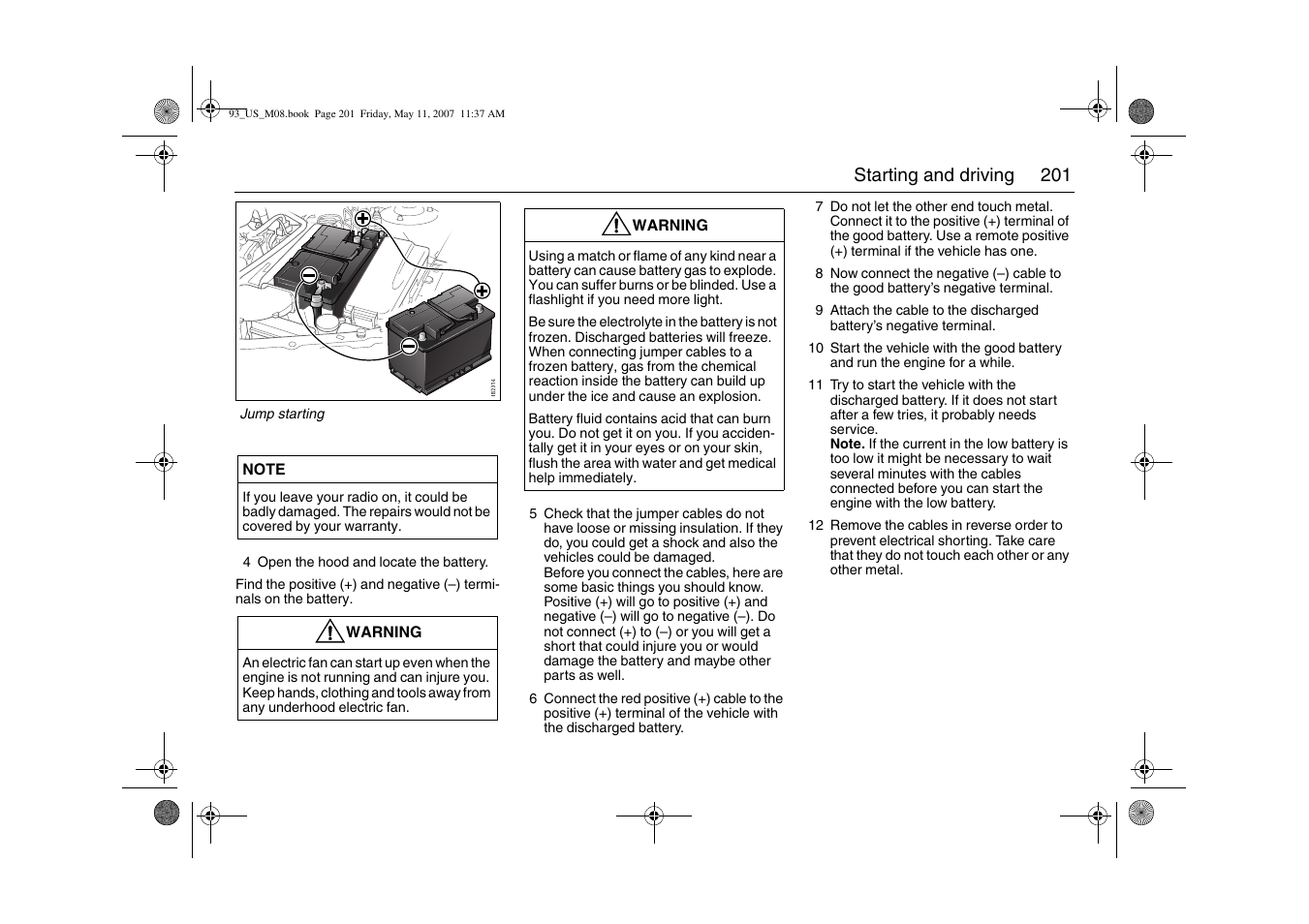 Saab 2008 9-3 User Manual | Page 201 / 320