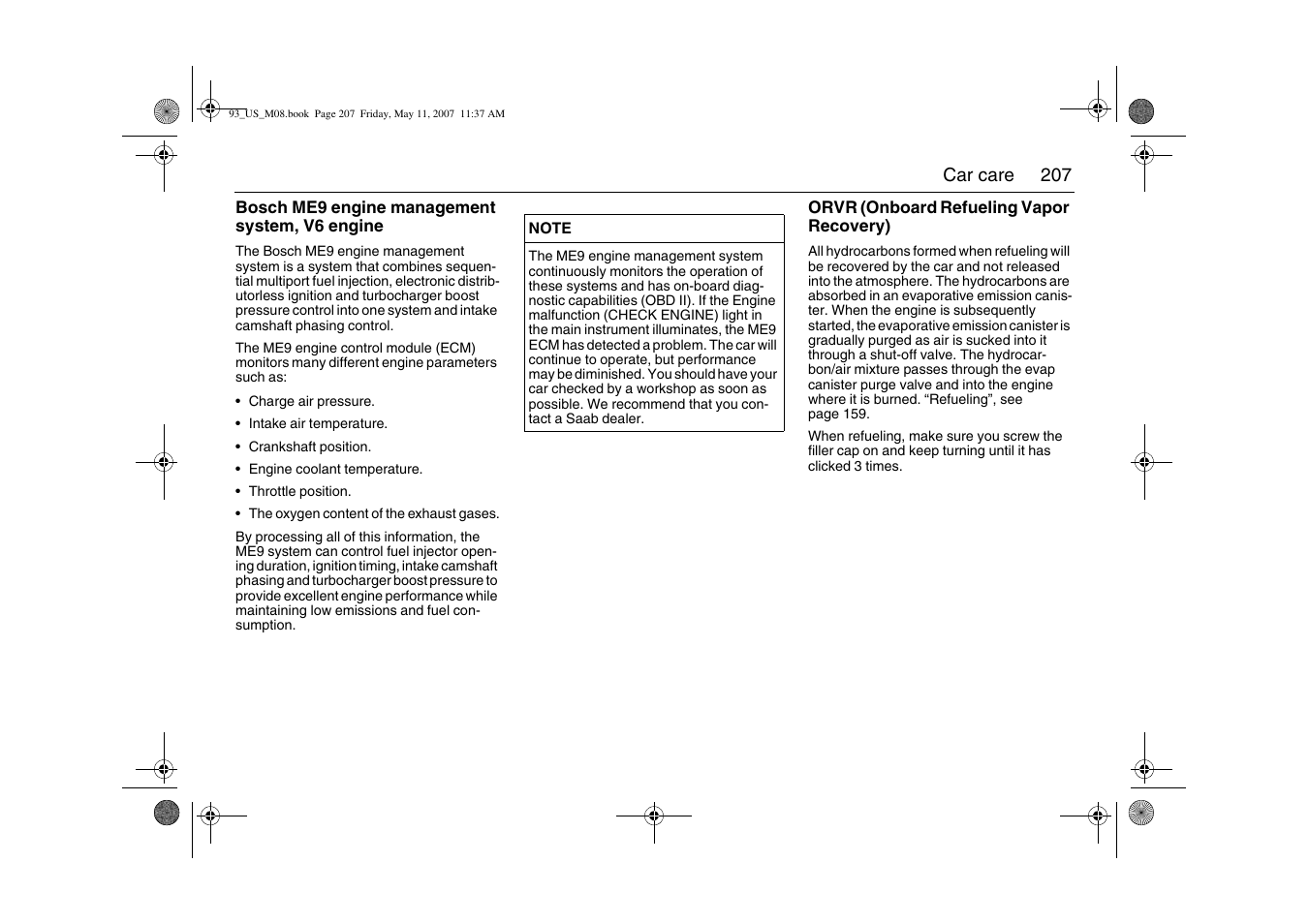 Saab 2008 9-3 User Manual | Page 207 / 320