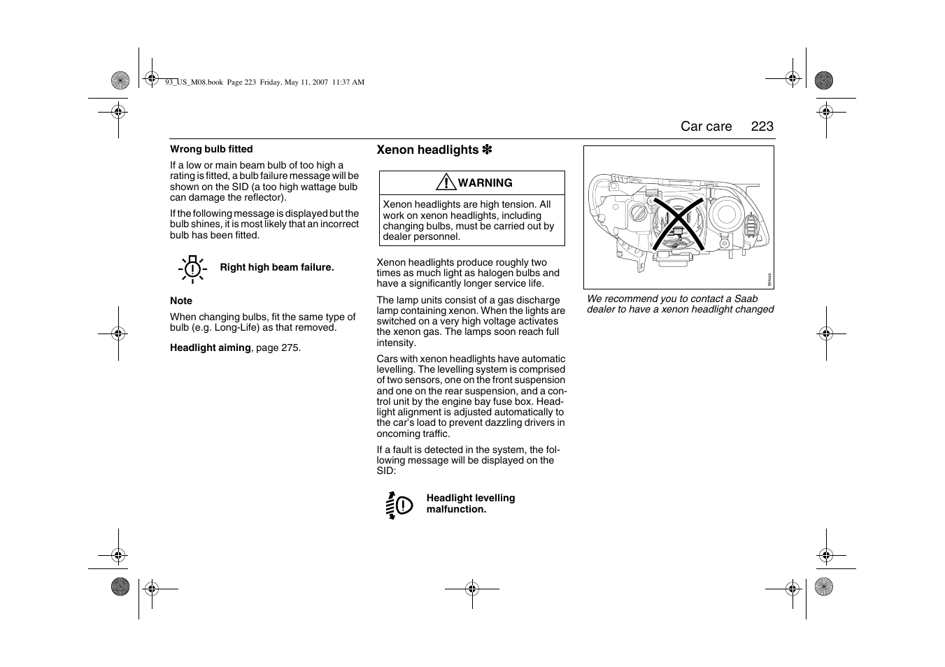 Saab 2008 9-3 User Manual | Page 223 / 320