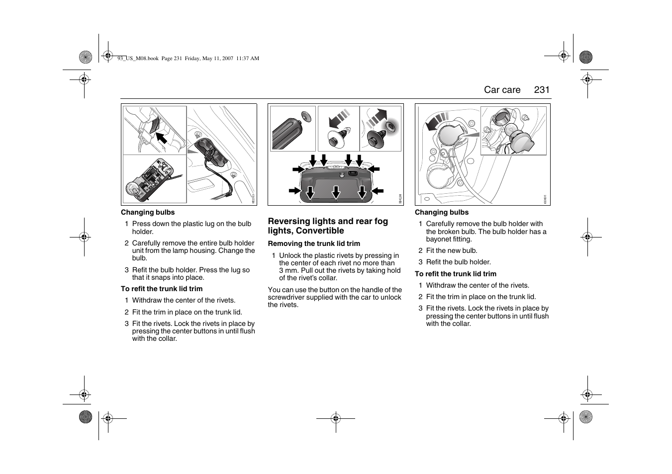 Saab 2008 9-3 User Manual | Page 231 / 320