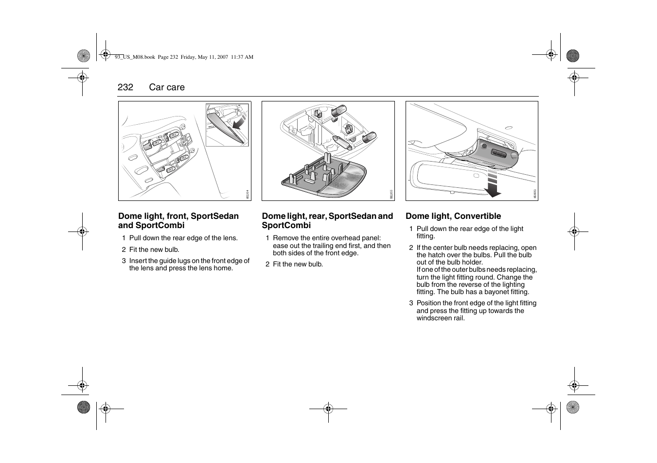 Saab 2008 9-3 User Manual | Page 232 / 320