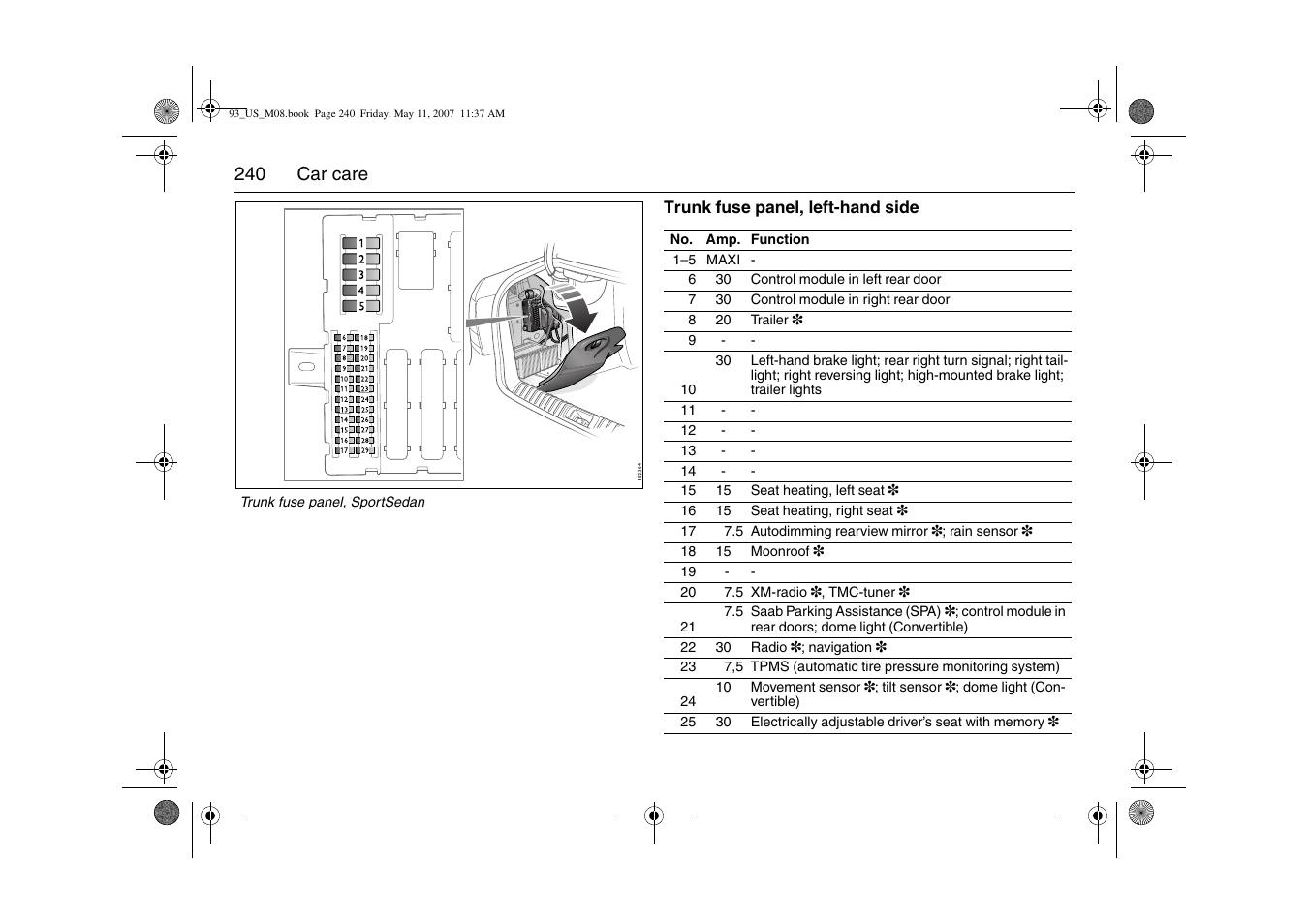 Saab 2008 9-3 User Manual | Page 240 / 320