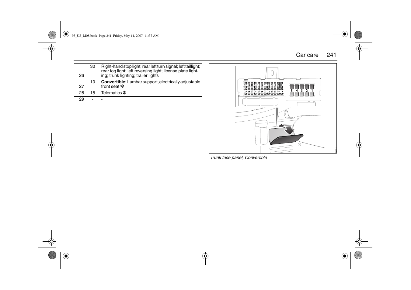 Saab 2008 9-3 User Manual | Page 241 / 320