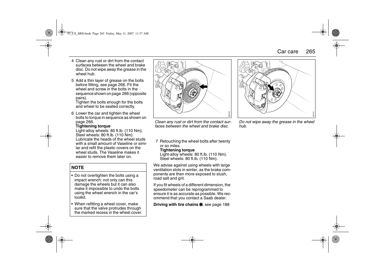 Saab 2008 9-3 User Manual | Page 265 / 320