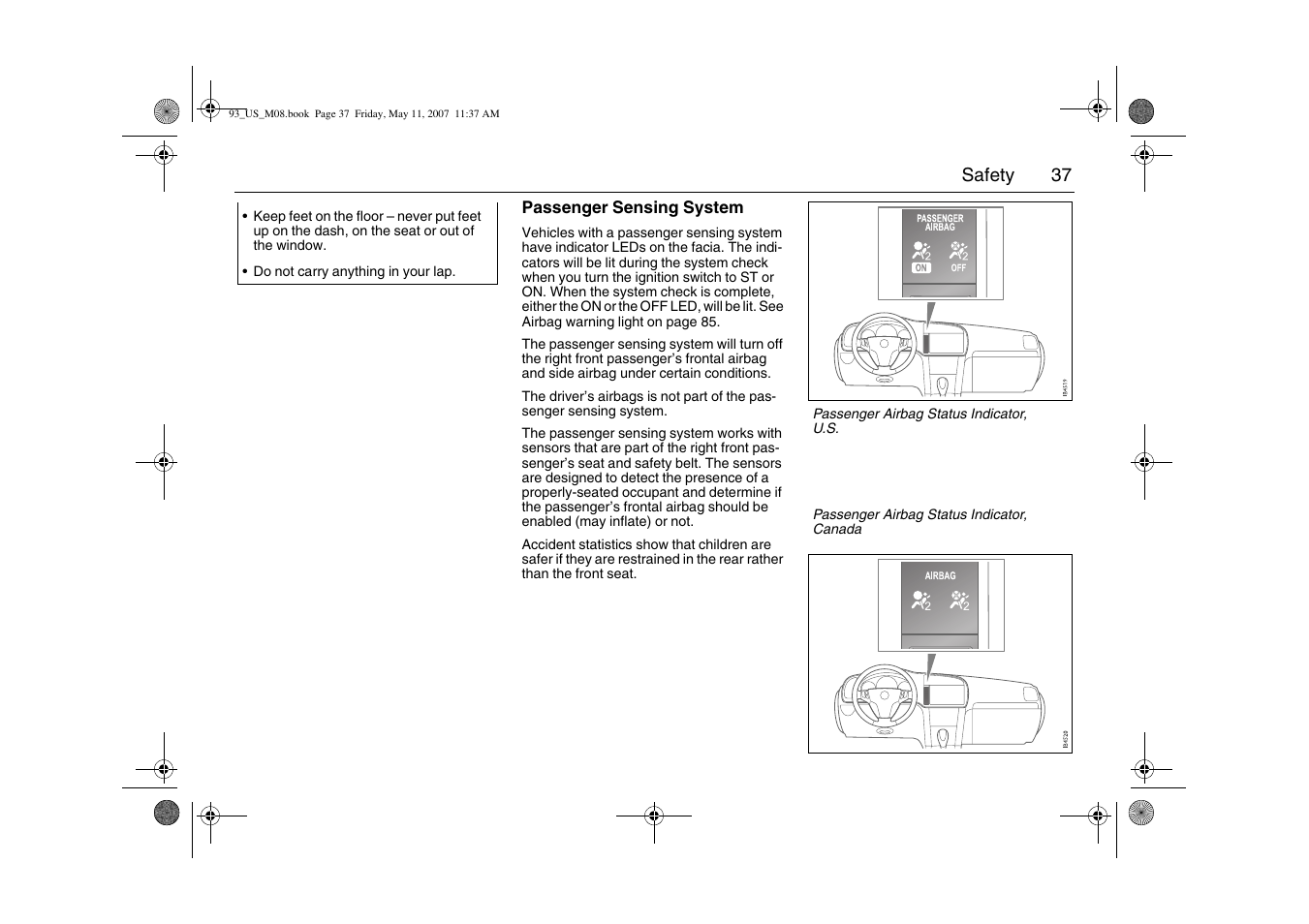 Saab 2008 9-3 User Manual | Page 37 / 320