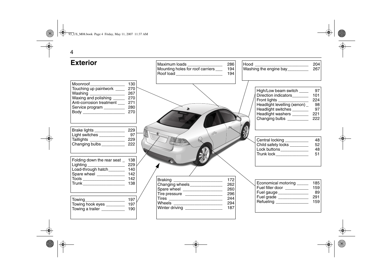 Exterior | Saab 2008 9-3 User Manual | Page 4 / 320