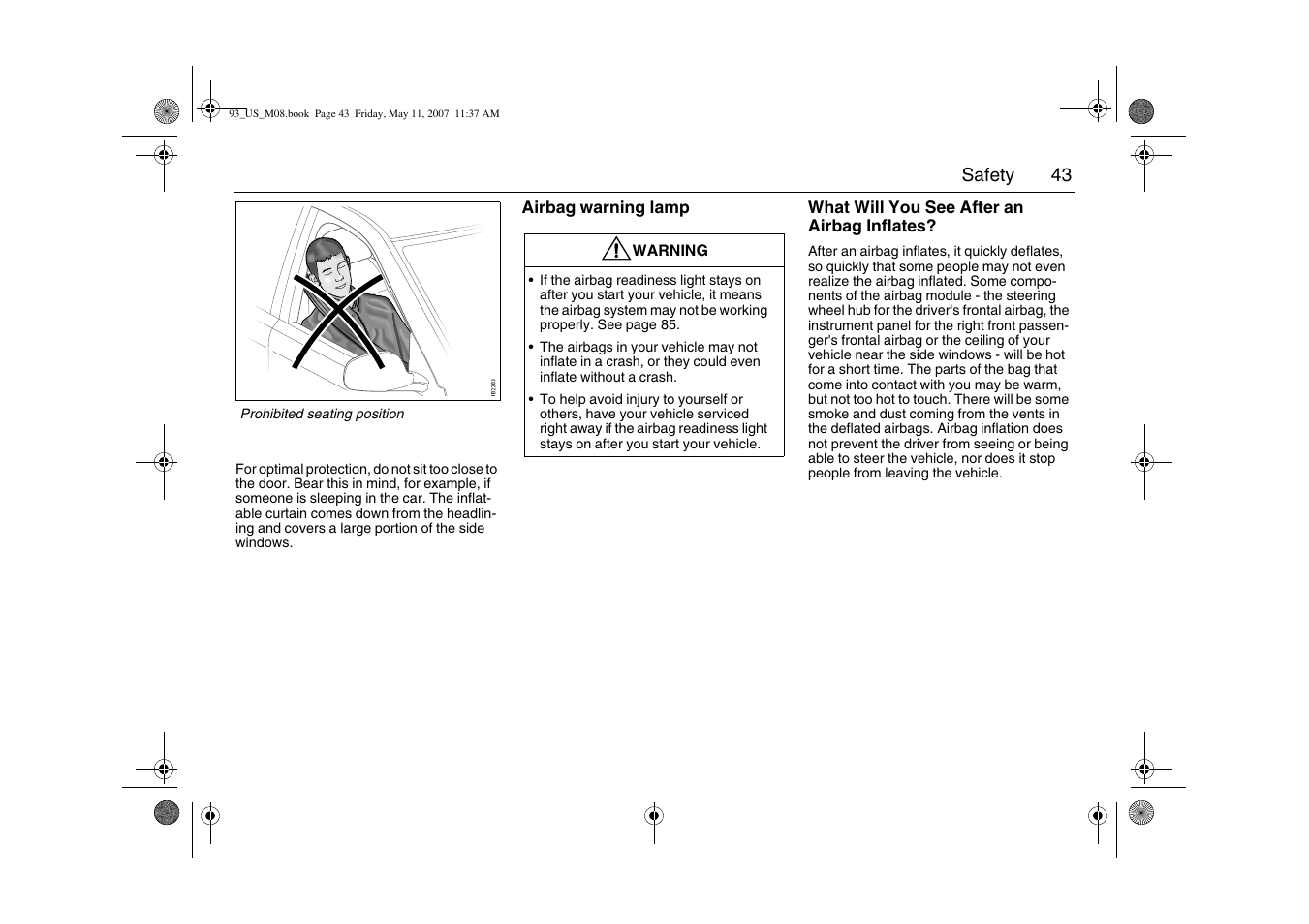 Saab 2008 9-3 User Manual | Page 43 / 320