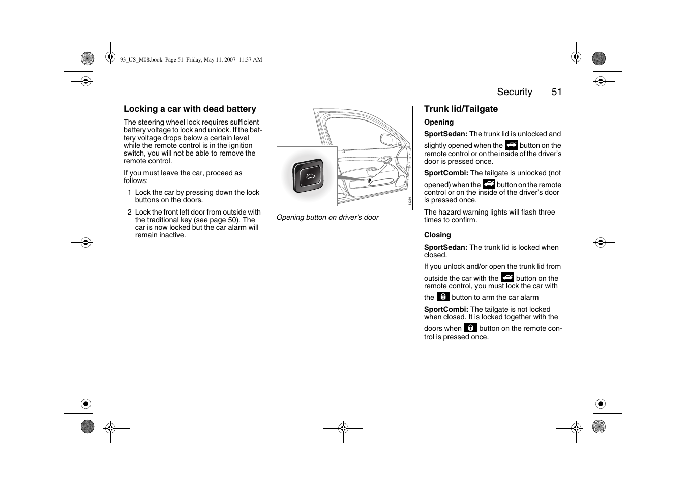 Saab 2008 9-3 User Manual | Page 51 / 320