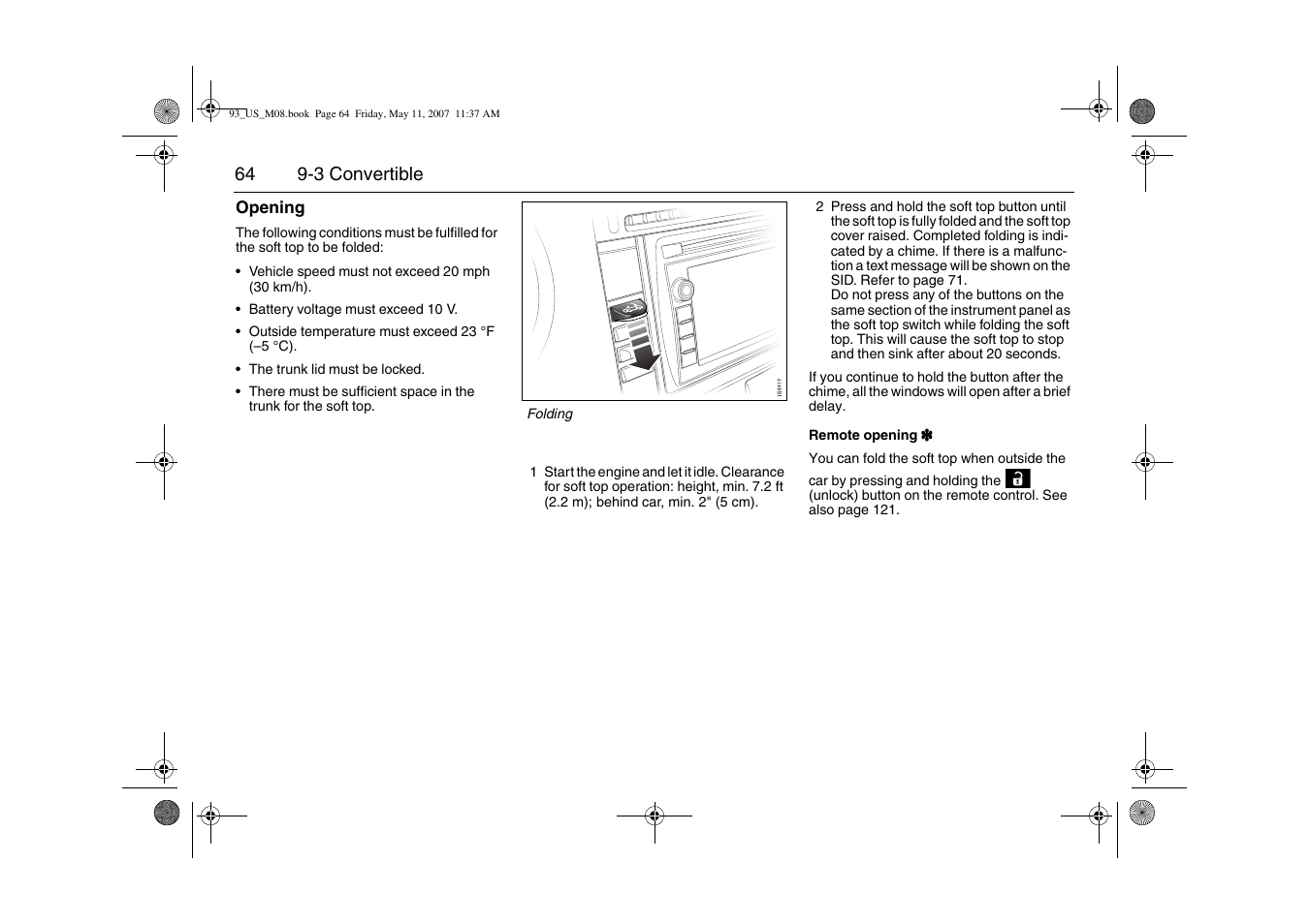 Saab 2008 9-3 User Manual | Page 64 / 320