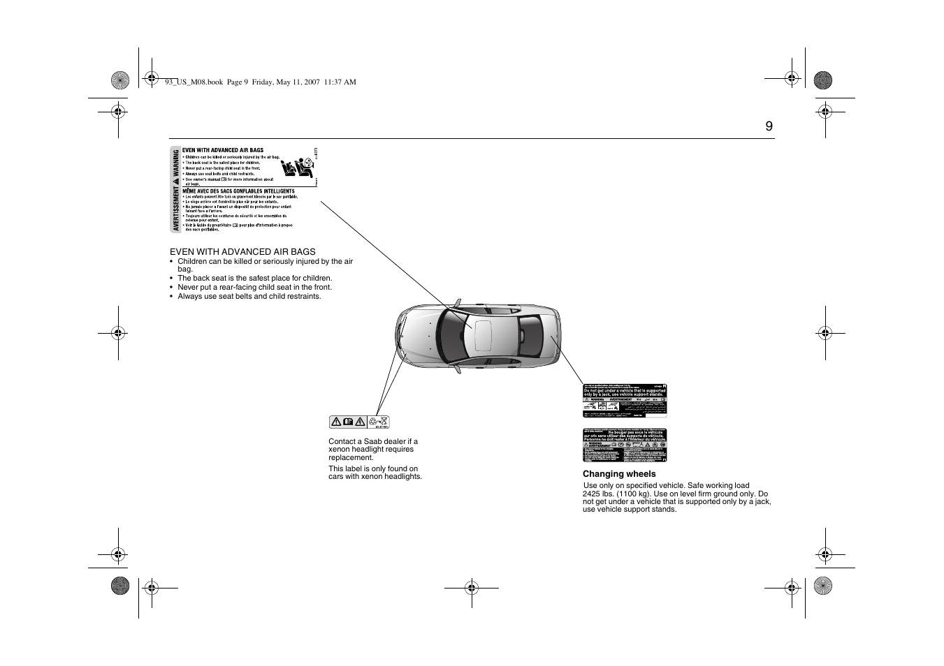 Saab 2008 9-3 User Manual | Page 9 / 320