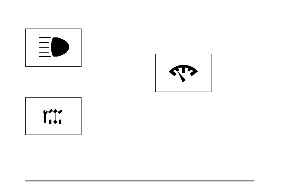 Highbeam on light, Service all-wheel drive light, Check gages warning light | Saab 2006 9-7X User Manual | Page 171 / 434