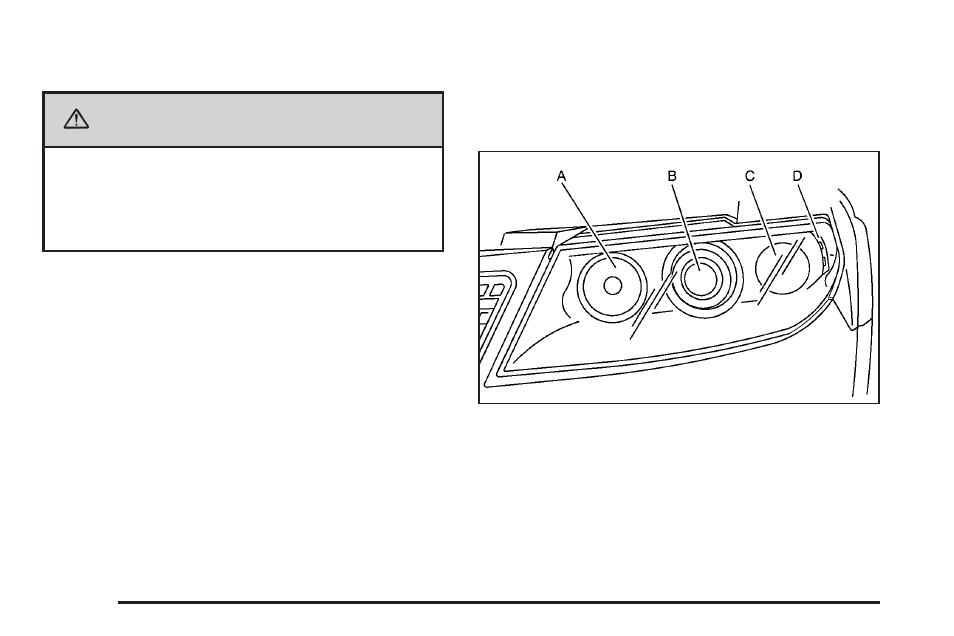 Halogen bulbs, And parking lamps -50, Caution | Saab 2006 9-7X User Manual | Page 332 / 434