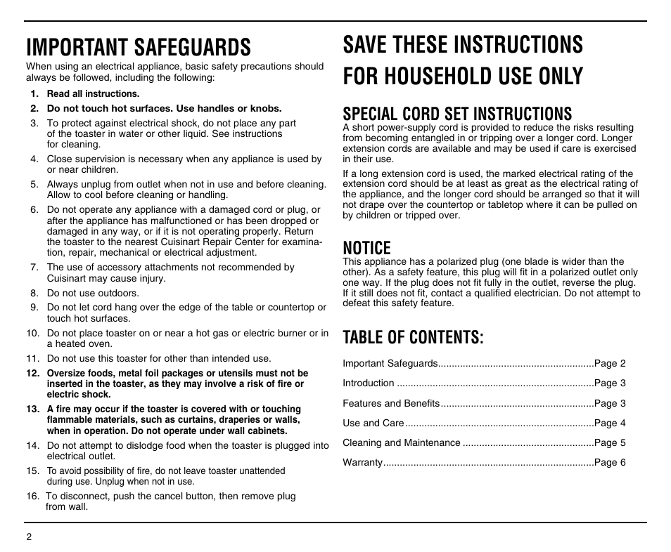 Cuisinart CPT-140RC User Manual | Page 2 / 9