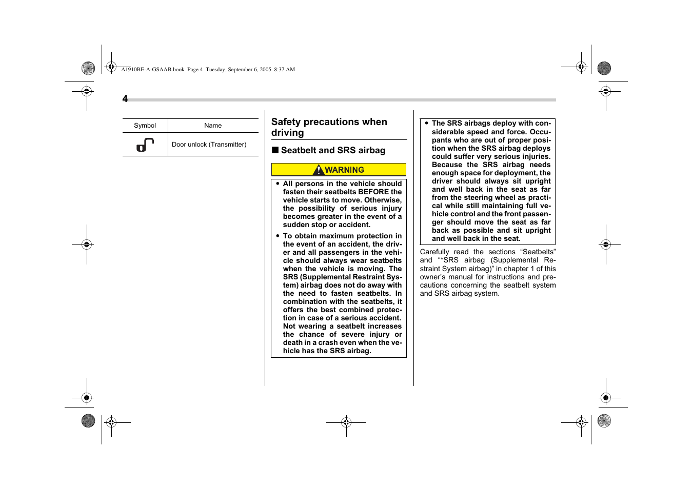 Saab 2006 9-2 User Manual | Page 10 / 322