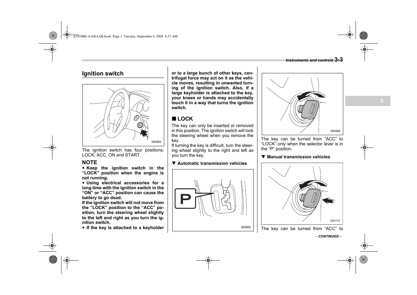 Saab 2006 9-2 User Manual | Page 105 / 322