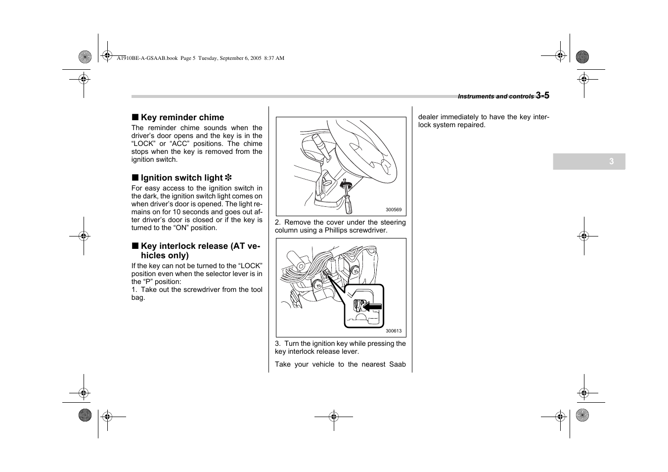 Saab 2006 9-2 User Manual | Page 107 / 322